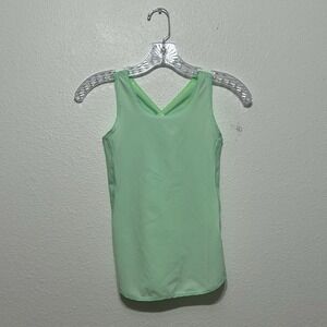 Ivivva By Lululemon Green V-Neck Racerback Athletic Sleeveless Tank Top Girl's 7